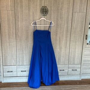 Zara Poplin Spaghetti Straps Midi Dress